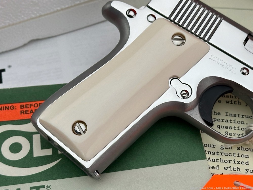 GORGEOUS 1992 Colt Government .380 ACP |*POLISHED STAINLESS & IVORY*|-img-9