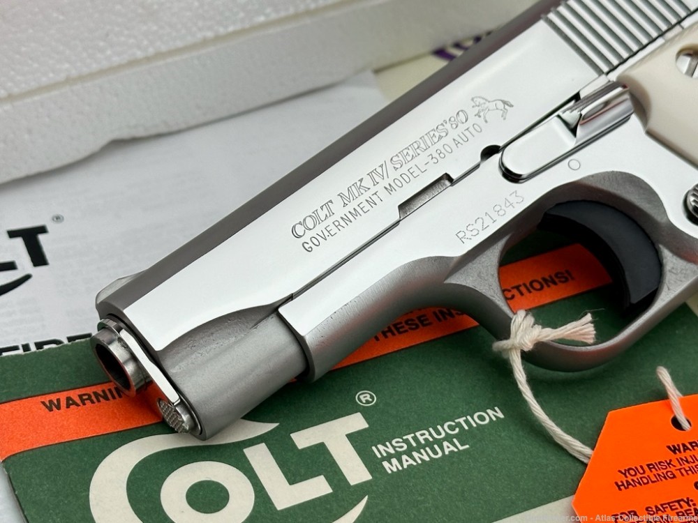 GORGEOUS 1992 Colt Government .380 ACP |*POLISHED STAINLESS & IVORY*|-img-2