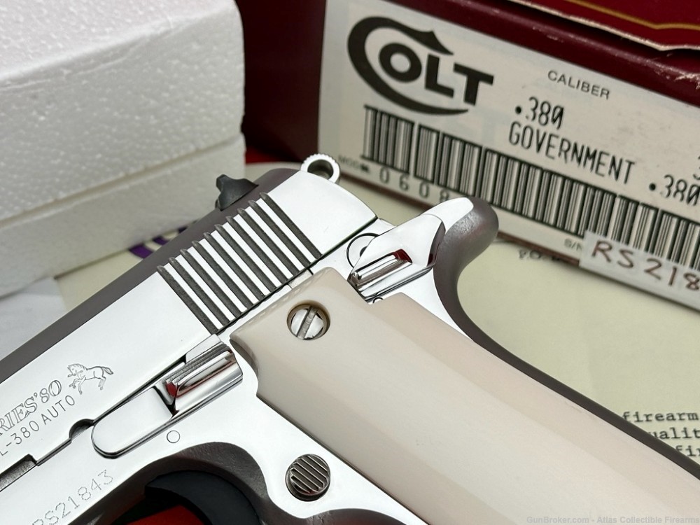 GORGEOUS 1992 Colt Government .380 ACP |*POLISHED STAINLESS & IVORY*|-img-4