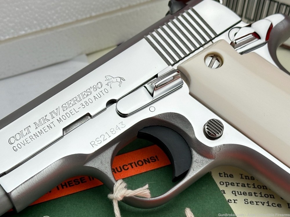 GORGEOUS 1992 Colt Government .380 ACP |*POLISHED STAINLESS & IVORY*|-img-3