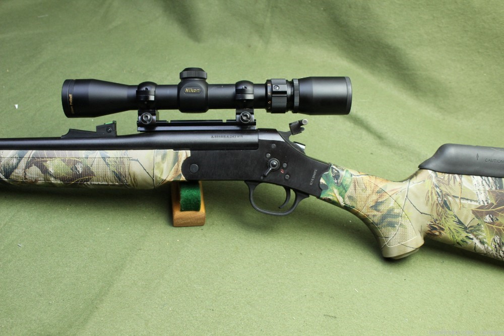 Rossi Braztech R243MBS Camo 243 win Single Shot Rifle W/ Nikon 2-7 Scope-img-5