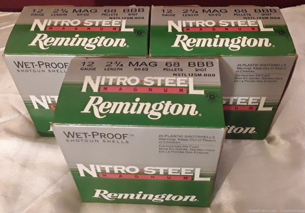 Remington Nitro Steel Magnum 12 Gauge BBB Shot - Total 75 Shotgun Shells-img-0