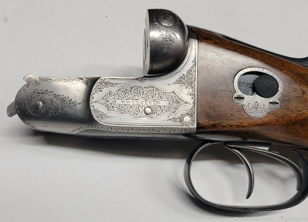 Greener Shotgun SxS 12 Gauge Black Powder W/ Case and Tools 1896 Antique -img-98