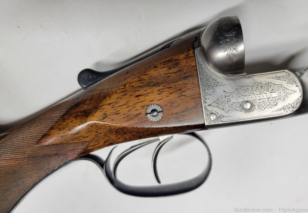 Greener Shotgun SxS 12 Gauge Black Powder W/ Case and Tools 1896 Antique -img-75