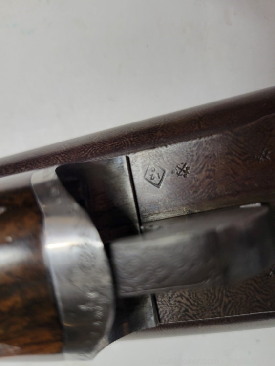 Greener Shotgun SxS 12 Gauge Black Powder W/ Case and Tools 1896 Antique -img-15