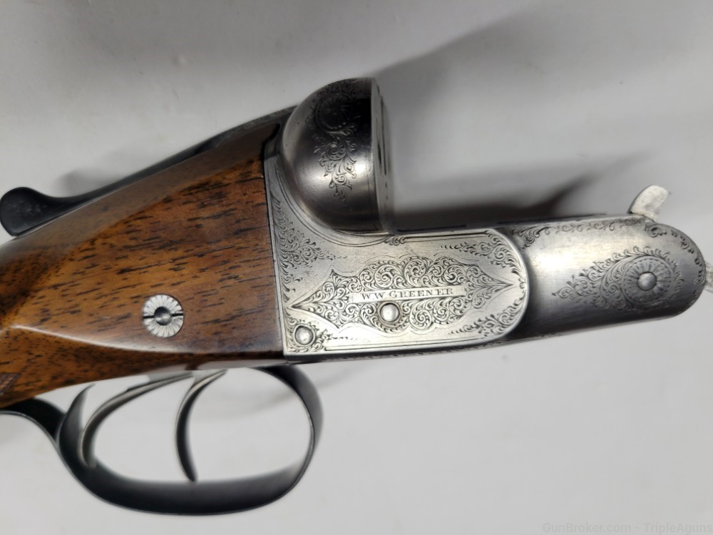Greener Shotgun SxS 12 Gauge Black Powder W/ Case and Tools 1896 Antique -img-76