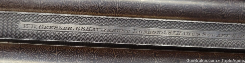 Greener Shotgun SxS 12 Gauge Black Powder W/ Case and Tools 1896 Antique -img-124