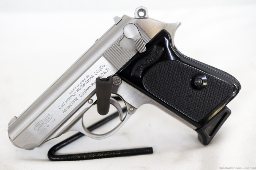 1993 Walther Model PPK .380ACP S.Auto Stainless Pistol – Black Grip -img-2