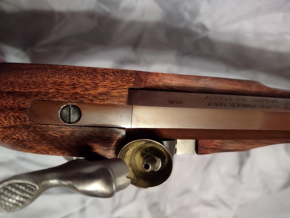 Pedersoli Pennsylvania Long Rifle, .45cal percussion. Nice wood! Like new! -img-23
