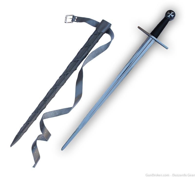 Knights Templar Sword Full Functional Battle Ready Tempered Steel-img-1