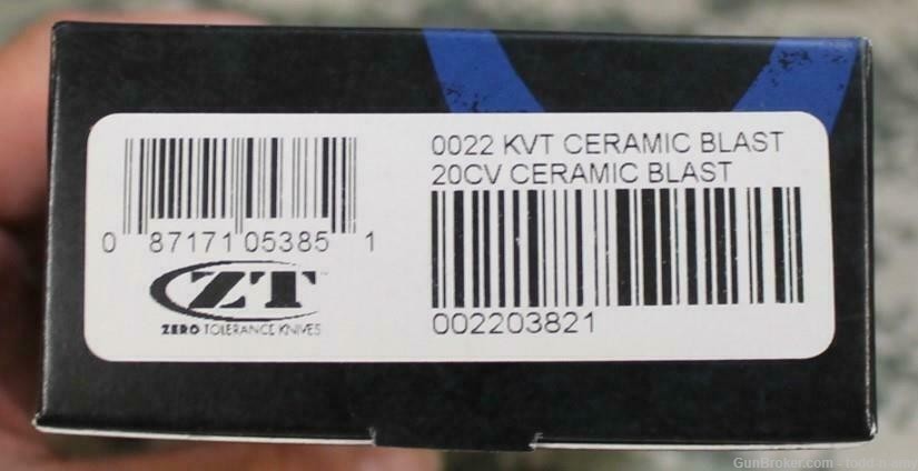 Zero Tolerance ZT 0022 Ceramic Blast Flipper Folding Knife Plain 20CV NEW!-img-3