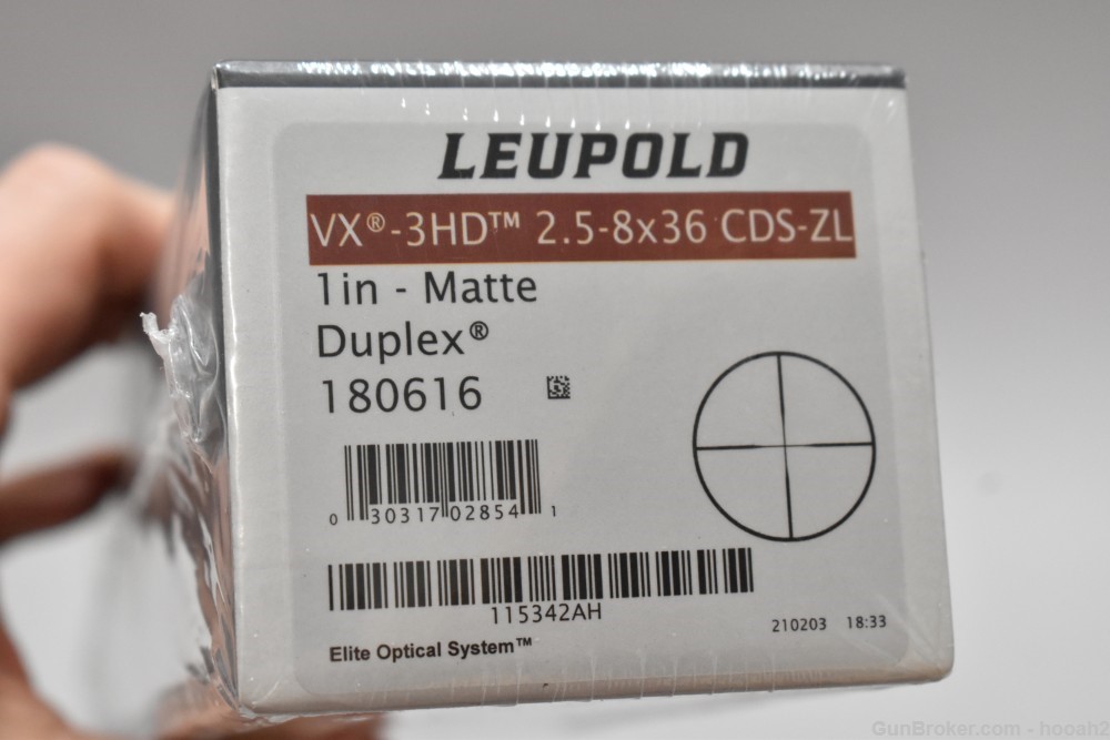 Leupold VX-3HD 2.5-8x36 CDS-ZL Duplex Reticle 1" Rifle Scope 180616 NOS-img-4