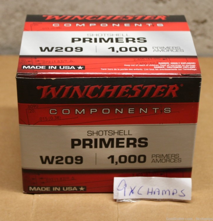 1000 Winchester  W209 shotgun shot shell primers 1 Brick  -img-0