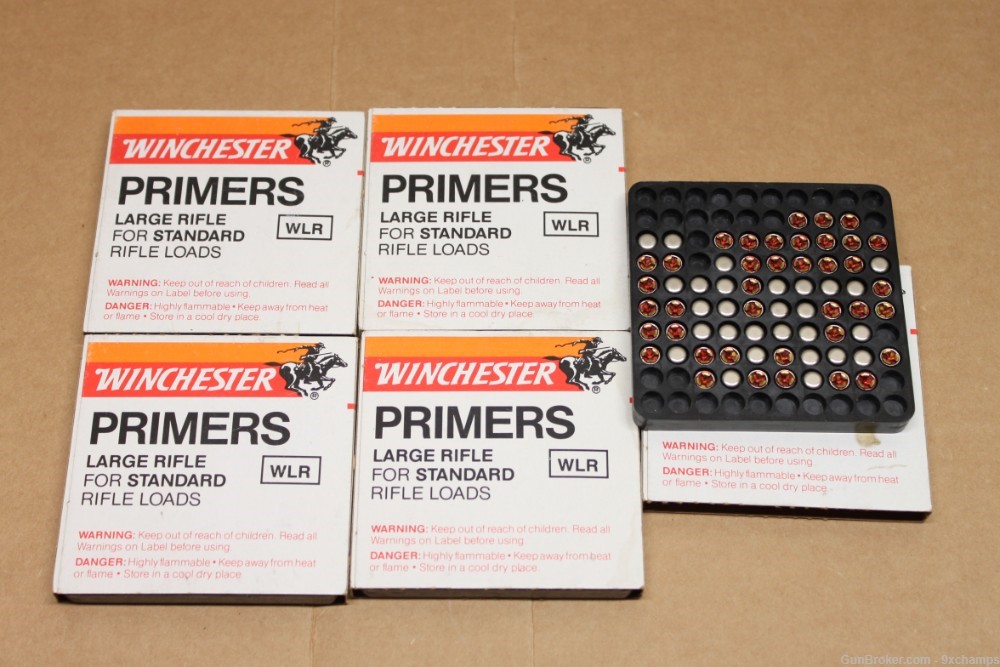 400 Count Winchester Large Rifle Primers 400+  properly stored-img-0