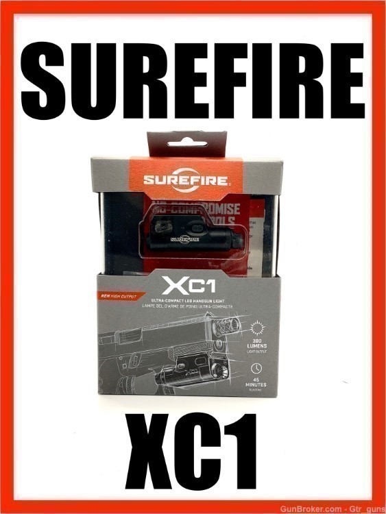 Surefire, XC1 Ultra-Compact Pistol Light, 300 Lumens, 1x AAA, Black Finish-img-0