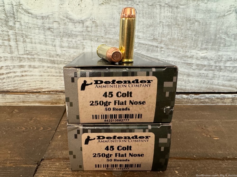 New 45 Long Colt FMJ Target rounds 250 Grain 100 Rounds flat nose .45LC-img-0