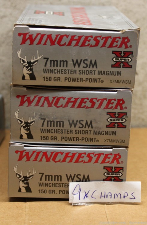 60 Rounds 7MM WSM 150 Grain Winchester Short Magnum mag ammo -img-0