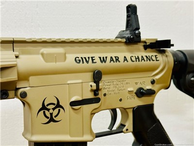 AR47-7.62x39 Russian-Give War A Chance- Biohazard- Magpul FDE- Fluted