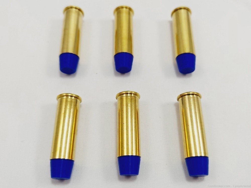 44 Magnum Brass Snap caps / Dummy Training Rounds - Set of 6 - Blue-img-4
