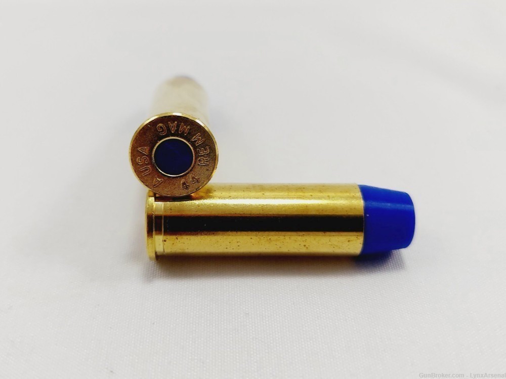 44 Magnum Brass Snap caps / Dummy Training Rounds - Set of 6 - Blue-img-1