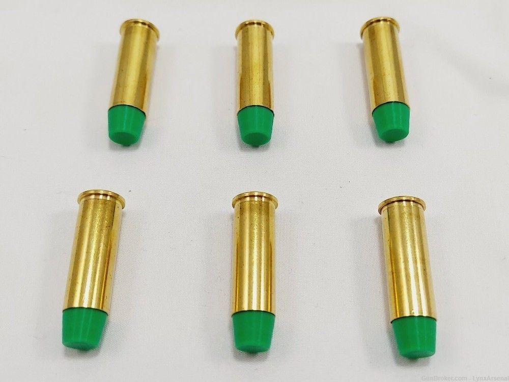 44 Magnum Brass Snap caps / Dummy Training Rounds - Set of 6 - Green-img-4