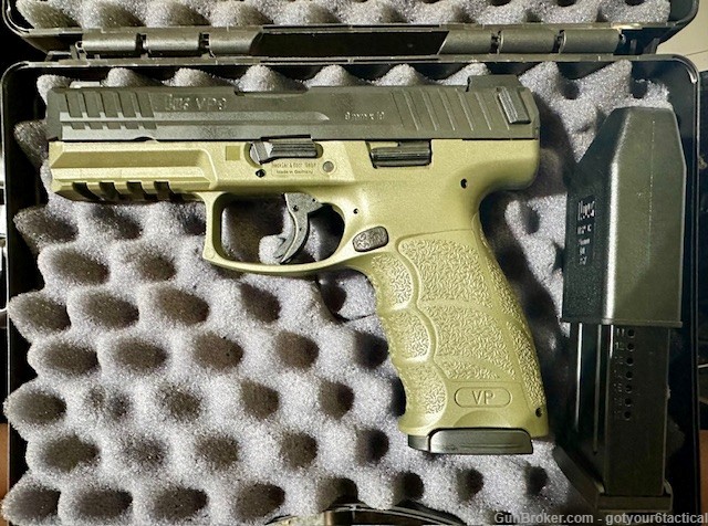 HK VP9 9mm Luger 4.09in OD Green Pistol - 2 17+1 Mag-img-0