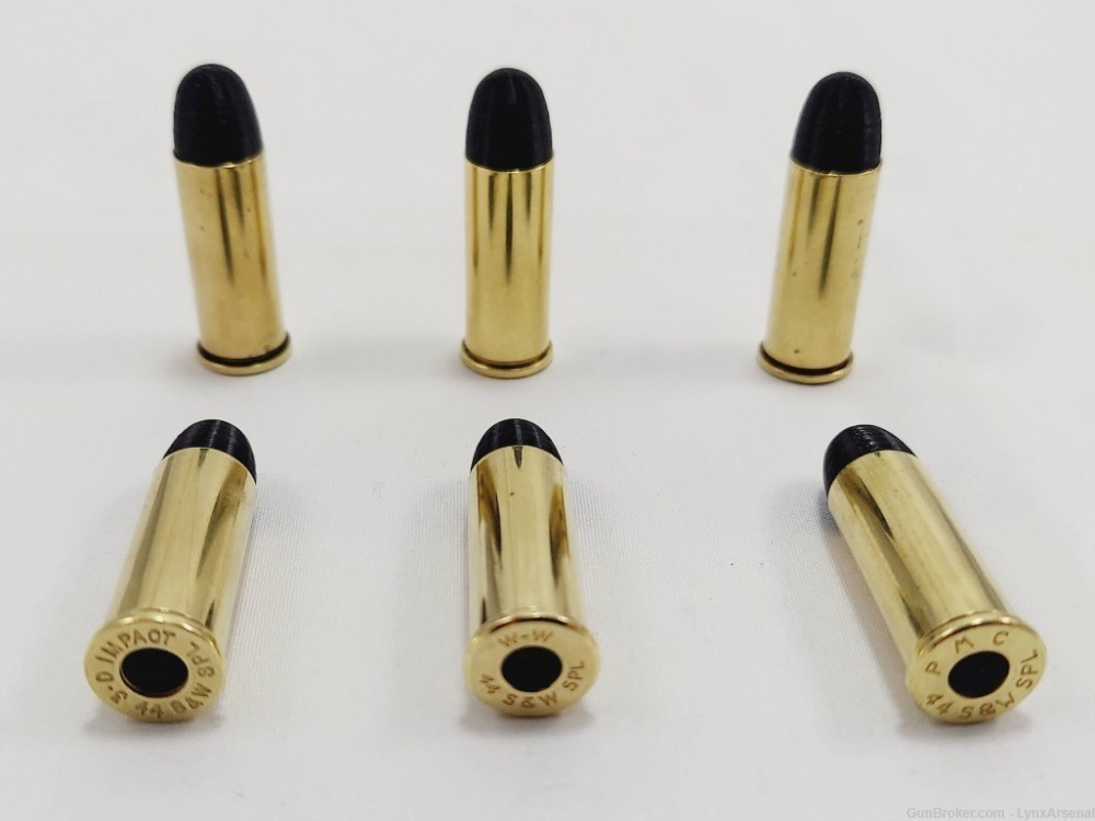 44 Special Brass Snap caps / Dummy Training Rounds - Set of 6 - Black-img-0