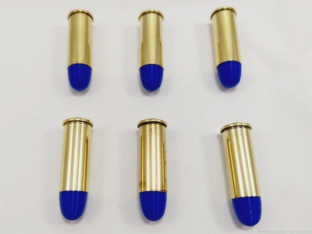 44 Special Brass Snap caps / Dummy Training Rounds - Set of 6 - Blue-img-4