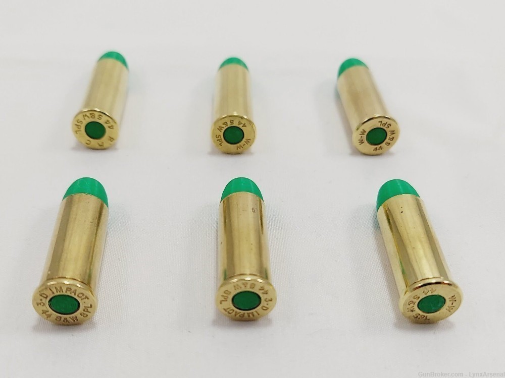 44 Special Brass Snap caps / Dummy Training Rounds - Set of 6 - Green-img-3
