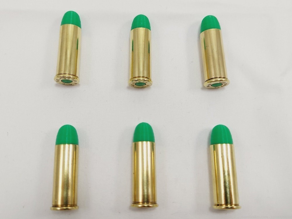 44 Special Brass Snap caps / Dummy Training Rounds - Set of 6 - Green-img-2