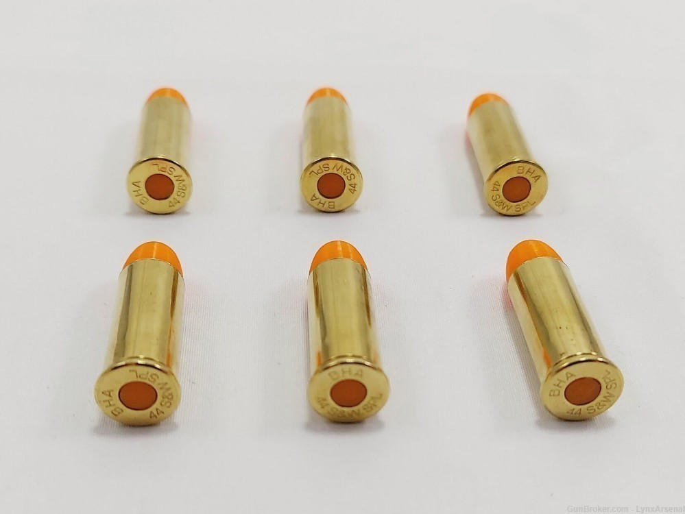 44 Special Brass Snap caps / Dummy Training Rounds - Set of 6 - Orange-img-3
