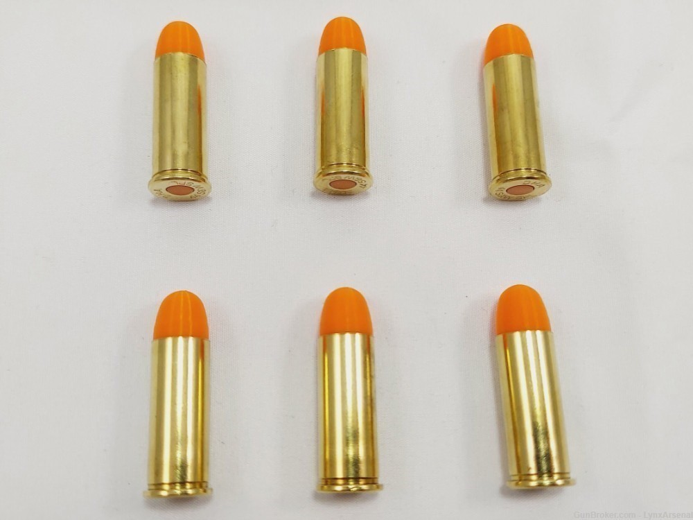 44 Special Brass Snap caps / Dummy Training Rounds - Set of 6 - Orange-img-2