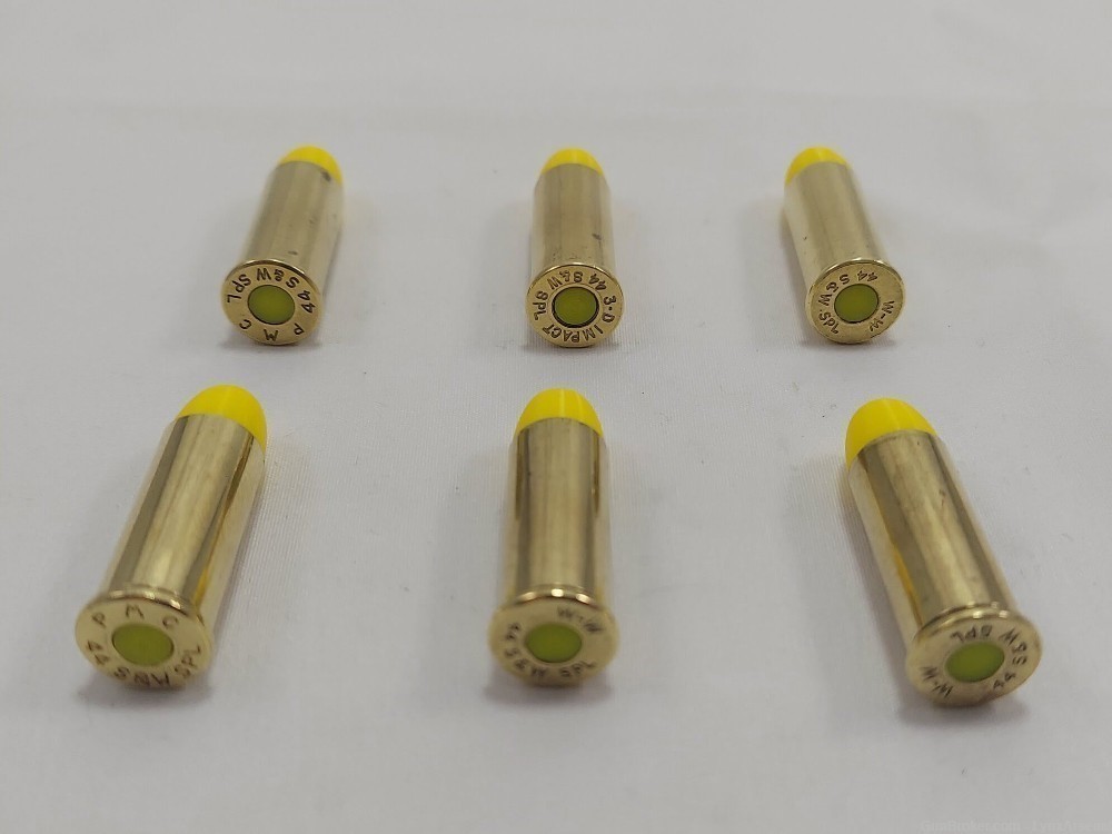 44 Special Brass Snap caps / Dummy Training Rounds - Set of 6 - Yellow-img-3