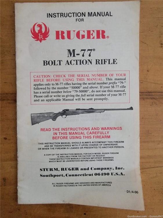 ruger 10/22 and m77 instructions books-img-1