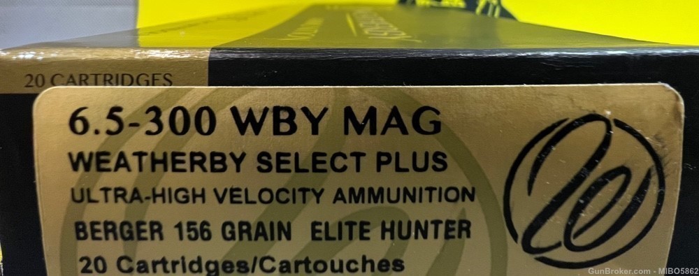 Weatherby Select Plus 6.5-300 Weatherby mag Ammunition. One Box. -img-3