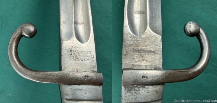 1891 ARGENTINE BAYONET WKS GERMAN SHORTENED MODIFIED muzzle ring cut off-img-0