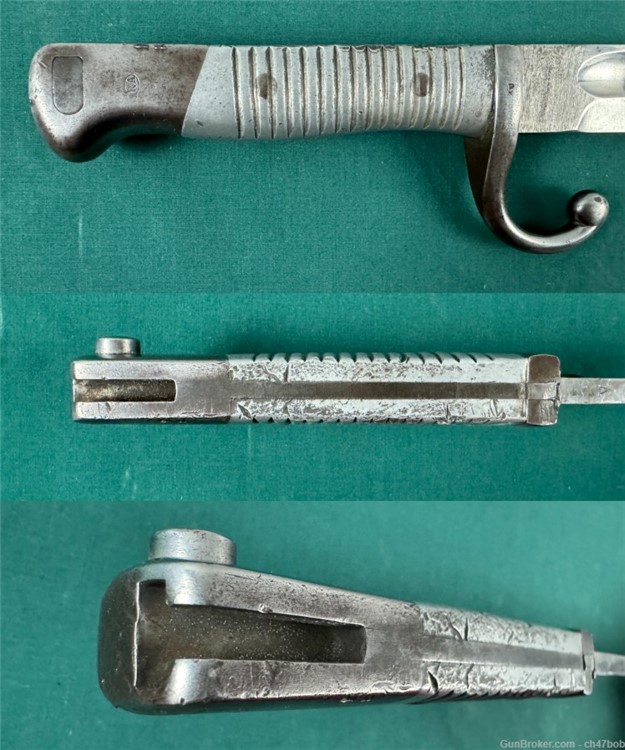 1891 ARGENTINE BAYONET WKS GERMAN SHORTENED MODIFIED muzzle ring cut off-img-3