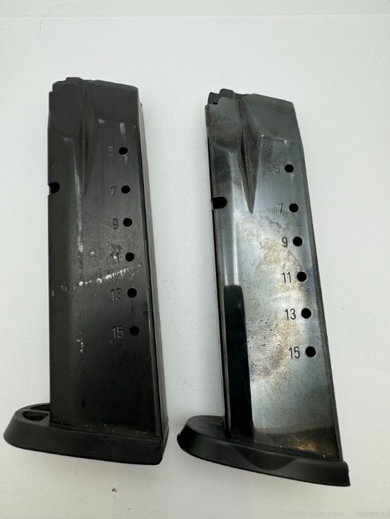 Lot of TWO M&P40 357 Sig Magazines  M&P 40 15 round Blue Military & Police -img-0