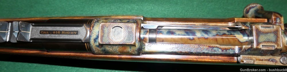 Waffen Jung .416 Rigby Engraved Case-Hardened Mauser Double Square Bridge -img-19