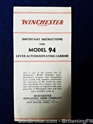 Orig Winchester Model 94 Owners Instruction Manual-img-0