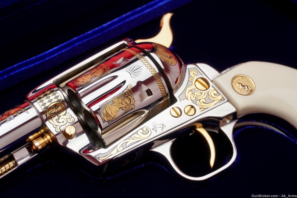 2003 Colt Cowboy 5.5" Barrel .45 Colt *FACTORY ENGRAVED & NICKEL FINISH*-img-2