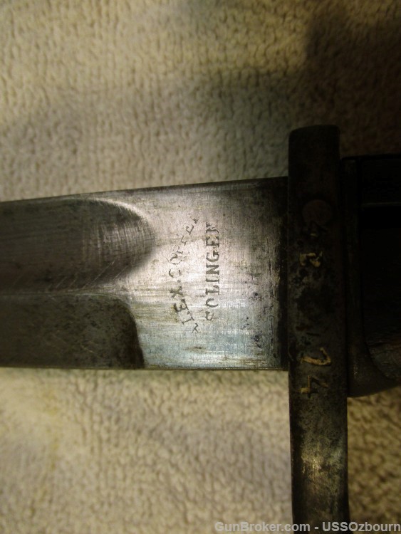 German Kaiser Era WWI Vintage Bayonet "Butcher" Bayonet Nice !-img-13