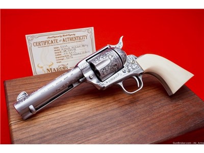 1978 Colt SAA .45Colt Engraved French Grey *ONE PIECE ELEPHANT IVORY GRIPS*