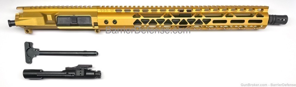 Gold (Tin) AR-15 16" 300 Blackout Complete Upper AirLite M-Lok-img-0