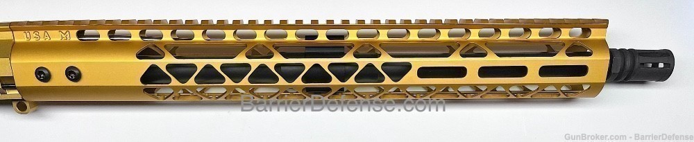 Gold (Tin) AR-15 16" 300 Blackout Complete Upper AirLite M-Lok-img-2