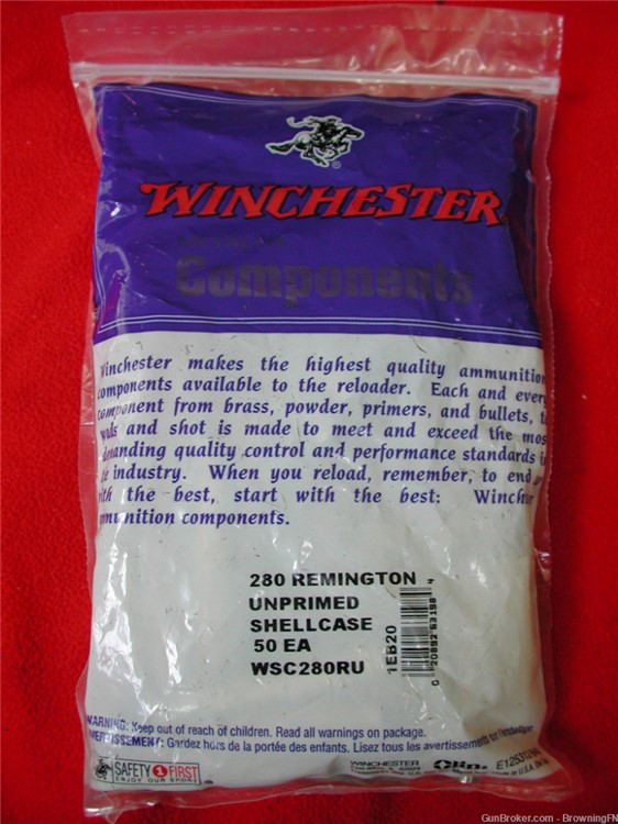 50 NEW Winchester NICKEL Cases for .280 Remington Cartridges-img-0