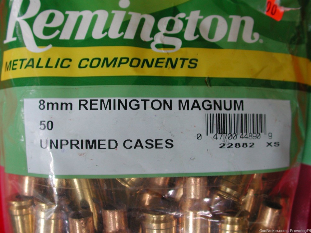 50 NEW Remington Brass Cases for 8mm Remington Magnum Rem Mag-img-1