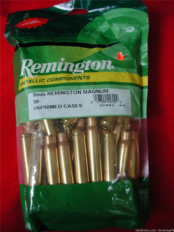 50 NEW Remington Brass Cases for 8mm Remington Magnum Rem Mag-img-0