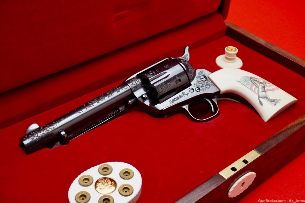 Colt SAA .45 Colt w/Scrimshaw Ivory * R.B. BURT MASTER ENGRAVED & SIGNED*-img-0