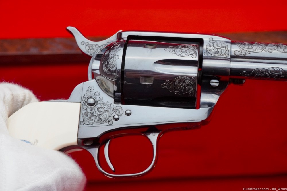 Colt SAA .45 Colt w/Scrimshaw Ivory * R.B. BURT MASTER ENGRAVED & SIGNED*-img-14